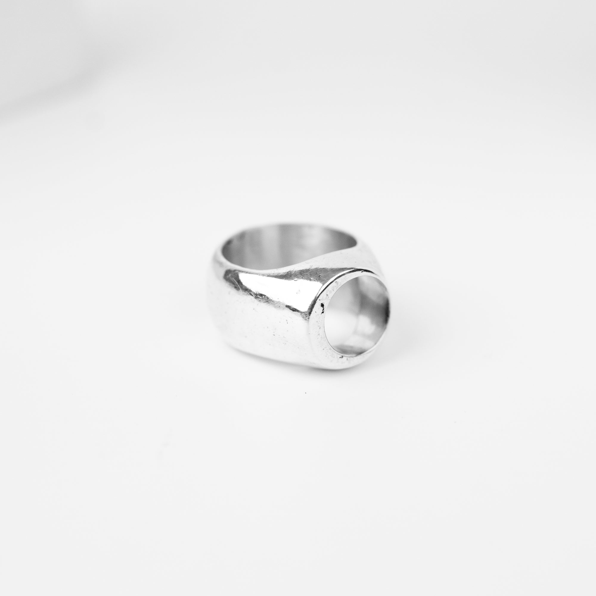 Crescent Moon Signet Ring – Handmade Chunky 925 Sterling Silver Unisex Ring - Chunks Collection - Sailors and Seekers - Sailors and Seekers